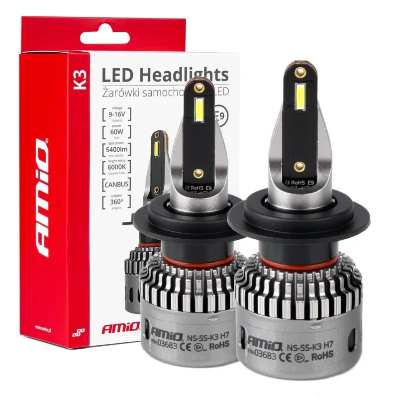Żarówki LED H7/H18 12V 6000K Canbus - Zestaw 2 szt.