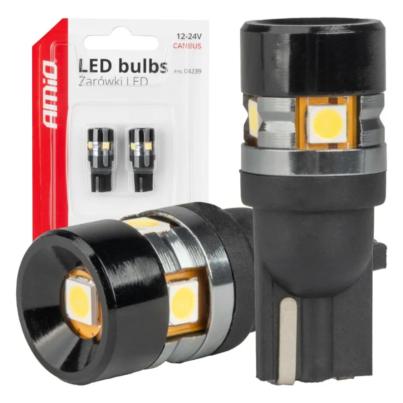 Żarówki LED T10 W5W 5SMD CANBUS Białe 12/24V 2 szt.
