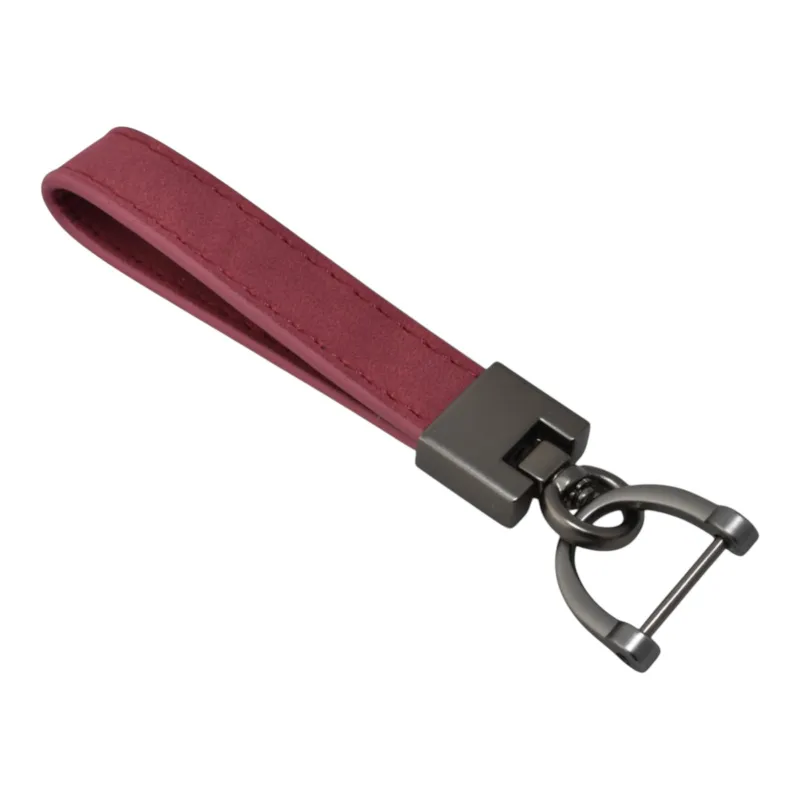 Bordowy Brelok do Kluczy Samochodowych ze Smyczą