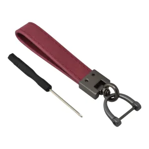 Bordowy Brelok do Kluczy Samochodowych ze Smyczą