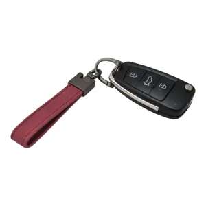Bordowy Brelok do Kluczy Samochodowych ze Smyczą