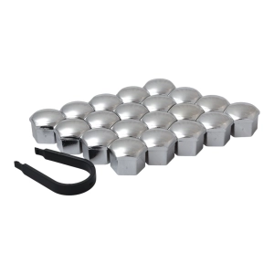 Nasadki na śruby 17mm chrom - Zestaw 20 szt.