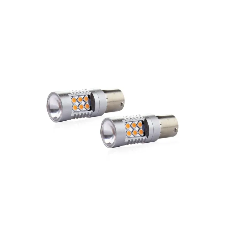 Żarówka LED P21W Canbus 12V/24V Pomarańczowa 24 SMD
