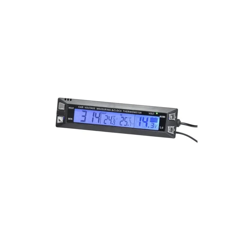 Termometr Zegar Woltomierz 12/24V - Alarm Przeciw Zamarzaniu
