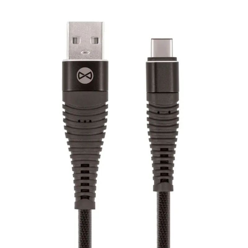 Kabel USB-C 1m 2A - Czarny - Do ładowania i synchronizacji